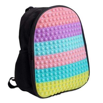 China New Zipper Push Pop Bubble Rainbow Buster High School Bags Backpack Sensory Bag For School Children for sale