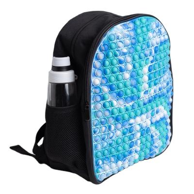 China Zipper Top Children's Casual Backpacks Bubble Push Pop Silicone Sensory School Bag for sale