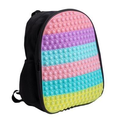 China Zipper Stress Reliever Push Bubble Kindergarten Water Proof Cartoon Kids Top Backpacks for sale