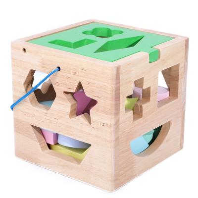 China Wooden Educational Wooden Constituent Blocks The Intelligence Box Hole Shaped Toys For Children for sale