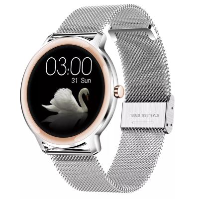 China Stainless Steel Smart Wristwatch Strap Stainless Steel Strap Fitness Monitor Smartwatch Fashion Female Wrist Band for sale