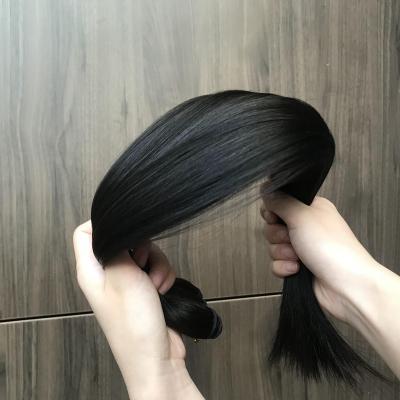 China Good Quality Double Straight Bone Straight Indian Hair Weave Bundles , Raw Indian Hair Bundle For Black Woman for sale