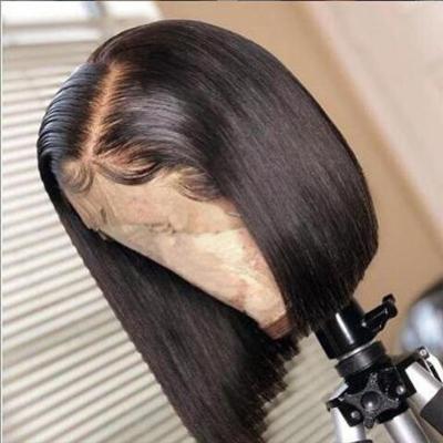 China Sheer Lace Frontal Short Peruvian Straight Bob Wigs, Virgin Hair Bob Wigs Glueless Hd Wholesale Vendors for sale