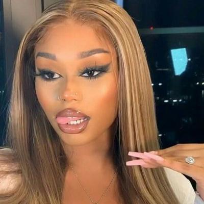 China Popular Sheer Lace Front Wig,13x4 Silky Straight Wave P4/27 Hd Lace Front Wig With Sheer,Highlight olor Lace Front Wig Vendors for sale