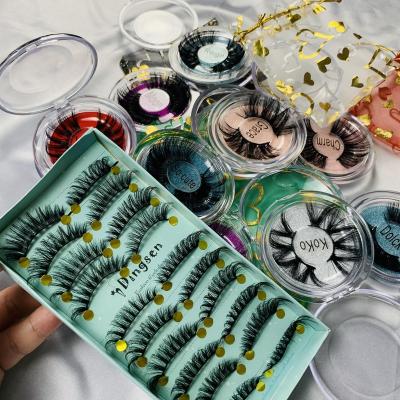 China Double Layer 3D/Free Sample Lightweight Tapered 25mm Mink Eyelashes Vendor,Mink Eyelash Custom Wholesale,Natural Highlights 3D Mink Eyelashes for sale