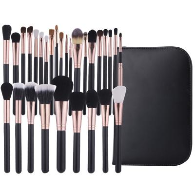 China Angular Blush Synthetic Private Label Logo Customized Amazon Brushes Makeup Brochas Black 29pcs Hair Makeup Brushes Maquillaje for sale