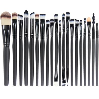 China Angular blush 20pcs black color wooden or plastic makeup brushes china custom logo sale brochase de maquillaje handle makeup brush set factory for sale