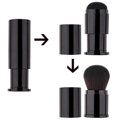 China Angular Blush One Piece Black Kabuki Powder Brushes Retractable Portable Makeup Brush Base Factory Popular for sale