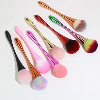 China Angular Blush Professional Logo Red Simple Powder Brush Base 1pcs Single Powder Brush Single Brush Brochas Maquillaje for sale