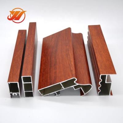 China Custom Open Mold Aluminum Profiles Fluorocarbon Sprayed Door And Window Frames Extrusion Decorations Wood Grain Aluminum Profiles for sale