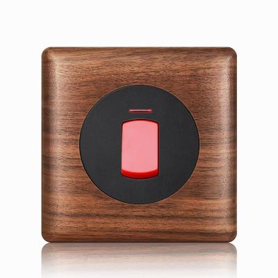 China DP 20A Hardness Water Heater Water Heater Switch Socket High Quality Luxury High Grain Border Wooden Switch for sale