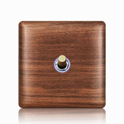 China High Hardness 2021 New Wood Texture Wall Switches Brown Wood Grain Panel Lever Knobs 1 2 3 4 Strip Wall Lamp Switches for sale