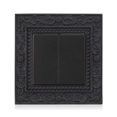 China Luxury Baroque Style KaiJ Style Wall Switch 2 Way Strip Copper Panel Vintage Villa Wall Light SwitchesSwitch for sale