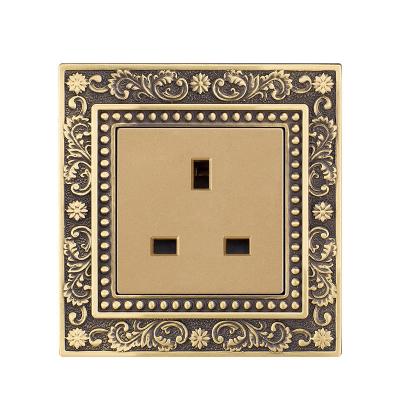 China Universal Kaij Style 13 Amp Vintage Power Panel 2way Power Panel 2way Villa Copper Wall Lamp Switches UK Luxury Double for sale