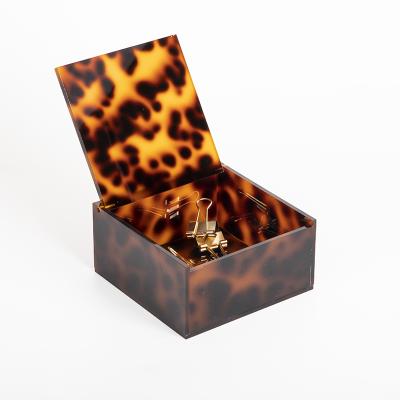 China HOMESWEET Custom Luxury Tortoise Shell Viable Acrylic Jewelry Box Luxury Jewelry Storage Box With Logo for sale