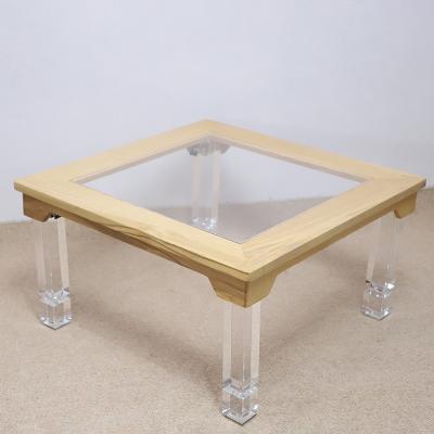 China Customizable Customizable Clear Acrylic Wood Coffee Table and Dining Furniture, Small Perspex Furniture, Folding End Table for sale