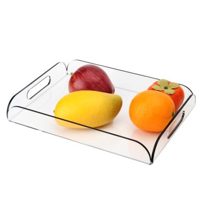 China Restaurant/hotel/home factory wholesale clear acrylic serving tray,transparent lucite serving tray for sale