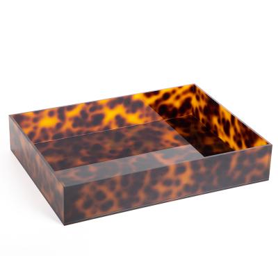 China Restaurant/Hotel/Home Tortoiseshell Cosmetics Acrylic Tray Makeup Trays Acrylic Jewelery Display Tray HOMESWEET for sale