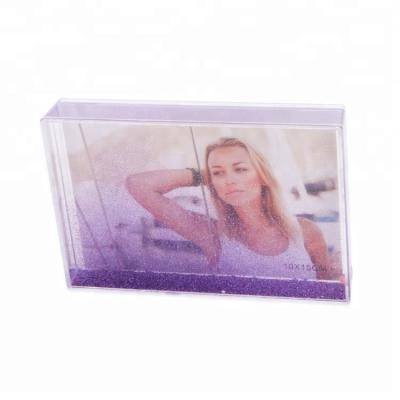 China Home Office / Shop Valuable Photos Show Cheap Funky Floating Clear Plastic Sparkle Glitter Photo Frame for sale