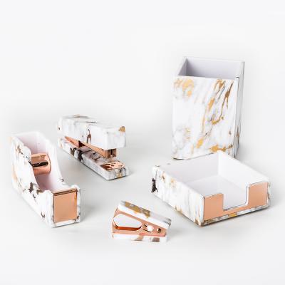 China Rose Gold Marble Acrylic Acrylic Handmade School Supplies and Stationery Set for sale