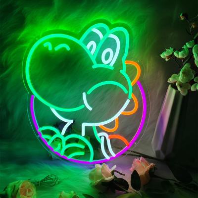 China Shops Anime Dinosaur Custom Neon Sign Led Light Box Personalized Logo Party Wall Neon Sign For Wedding Decor for sale