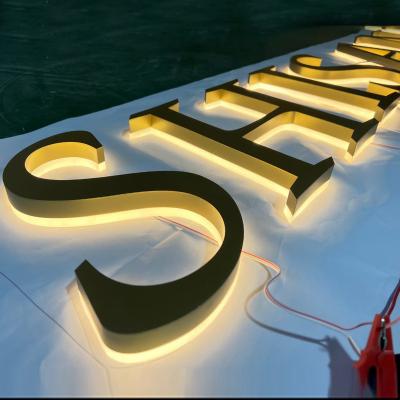 China Buildings Customized Led Back Illuminated Outdoor Signage 3d Letter ID Acrylic Crystal Base Shop Logo Sign for sale