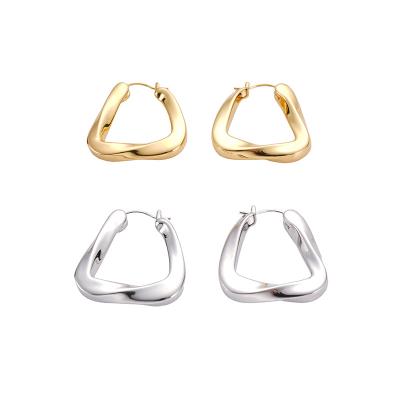 China Hip Hop 18K Gold Plated Retro Fashion Earrings Twist Shape DIY Making Geometric Earrings for sale