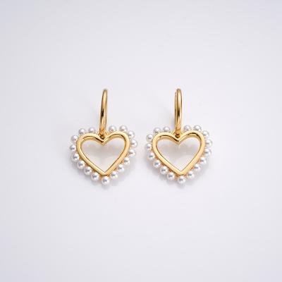 China TRENDY Gold Plated Fashion Style Simple Sweetheart Dangle Drop Circle Earrings For Women Girls for sale