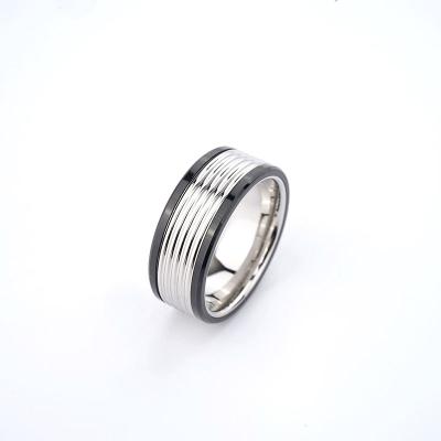 China Romantic Reincarnation of Personality Two Color Couple Ring Trend Stainless Steel Ring for sale