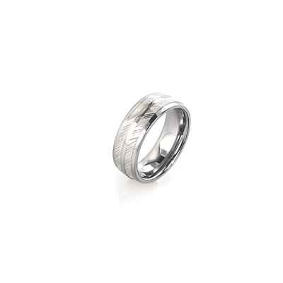 China Romantic Simple Style 8mm Width Stainless Steel Men Ring Jewelry for sale