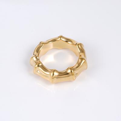 China Hot Sale Hiphop 18K Gold Plated Ring Jewelry Simple Designs Unisex Brass Rings for sale