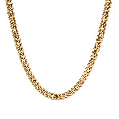 China Luxury Hip Hop Gold Plated Link Chain Style Punk Chunky Cuban Charm Necklace for sale