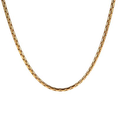 China Hip Hop Stainless Steel Gold Plated Simple Minimalism High Quality Style Necklace for sale