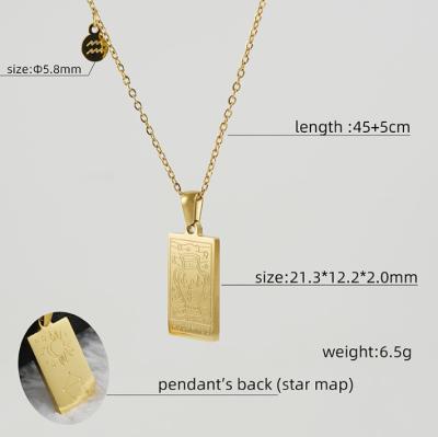 China TRENDY Stainless Steel 18K Gold Plated Astrology Zodiac Star Necklace Birthday Gift For Women Girls for sale