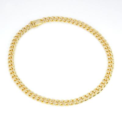 China Hiphop 12mm White/18k Gold 3a CZ Plated Wand Iced Out Diamond Hip Hop Jewelry Cuban Link Chain for sale