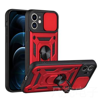 China Protective Shockproof Full Lens Back Cover For iPhone 12Mini Magnetic TPU Stand PC Ring Kickstand Mobile Phone Case For iPhone X XS XR for sale