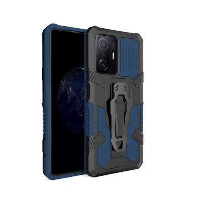 China Armor Hybrid TPU Shockproof Heavy Duty PC 2 in 1 Back Cover Clip Kickstand Phone Case for Xiaomi 11T/11T pro for sale