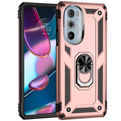 China Motorola Moto Pro Edge 30 Grade Military Metal Ring Holder Shockproof Cover 360 Rotation Armor Mobile Phone Case for sale