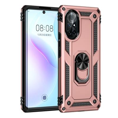 China 360 Degree Rotation Metal Shockproof Ring Stand Back Cover TPU PC Armor Shockproof Phone Case For Huawei nova 8 8i for sale