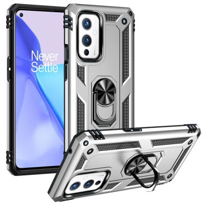 China 360 Degree Rotation Metal Shockproof Ring Stand Back Cover tpu PC Armor Shockproof Phone Case for oneplus 9 9 pro for sale