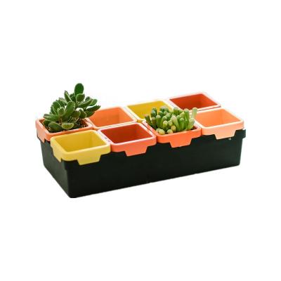 China Trays and pots come with sink flower pots and planting tools 3 inch mini plastic planter combination table garden sets plastic flower pots for sale