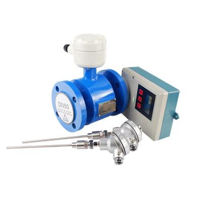 China High Accuracy 304 Stainless Steel Milk Magnetic Flow Meter Heat Flow Electromagnetic Meters For Sewage Treatment Temperature Sensor for sale