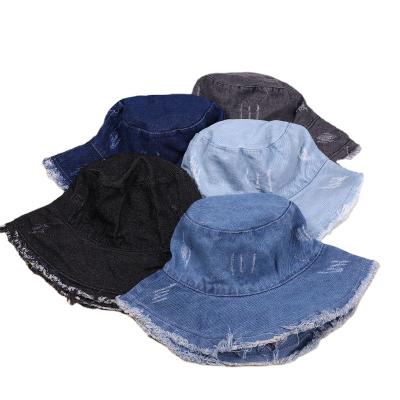 China Wholesale image fashion retro denim hat white outdoor sports ladies fisherman hat blue hat for sale