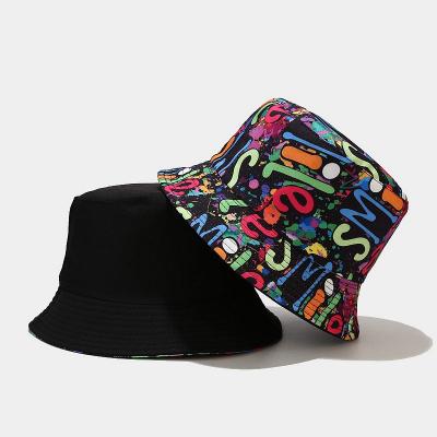 China Checked Cotton Rainbow Embroidery Logo Bucket Hat Radiate Positivity Fisherman Hat for sale