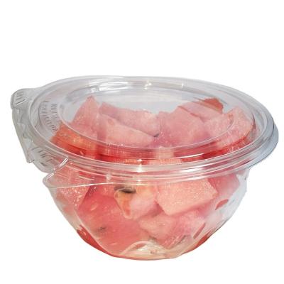 China Agriculture PET plastics take away box transparent clear salad pet food dry fruit container with lid tear strip for sale