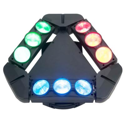 China Other Moving Club Bar DJ Disco Light Three Sides 9 Eyes Spider Light 9x15w RGBW 4in1 Led Head Beam Light for sale