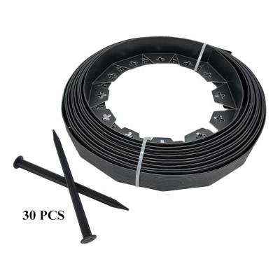 China 10m High Quality Plastic Modern Garden Lawn Edge With 30 Pegs Wall Garden Edging Strong Fixing Modern Border for sale