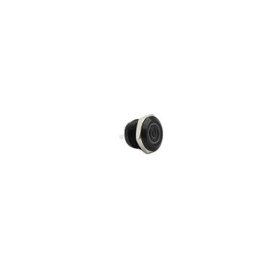 China Oxidized Black Shell 12mm Oxidized Micro Black Short Stroke 1NO Momentary Self-Reset Switch Waterproof Metal Push Button Switch With Power Symbol LED for sale