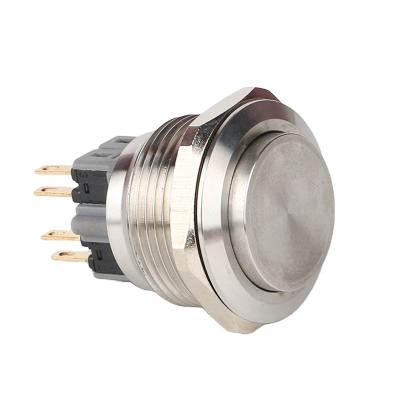 China Spring High Main Return 4 Pin Stainless Steel Push Button 1NO1NC Push Button Stainless Steel HUSA 28mm Metal Switch Housing Momentary Waterproof Switch for sale