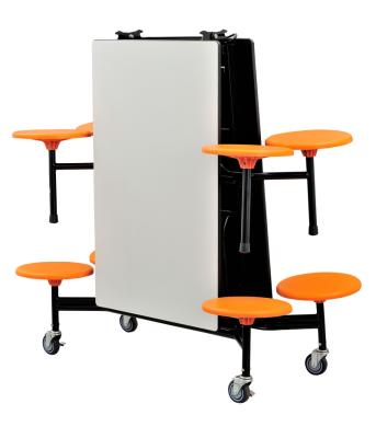 China Modern Mobile Canteen Cafeteria Mobile Folding Table For School for sale